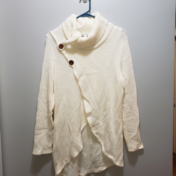 Wonderland By Orange Cowl Neck Overlap Sweater Oversized Small - Picture 3 of 10